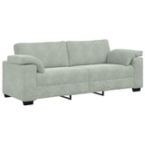 3 Piece Sofa Set with Cushions Light Grey Velvet - Rear View
