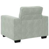 3 Piece Sofa Set with Cushions Light Grey Velvet - Close-Up Angle