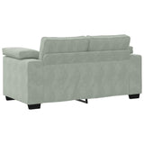 3 Piece Sofa Set with Cushions Light Grey Velvet - Low Angle