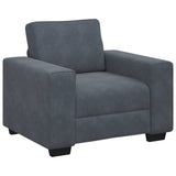 3 Piece Sofa Set with Cushions Dark Grey Velvet - Top-Down View