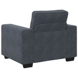 3 Piece Sofa Set with Cushions Dark Grey Velvet - Close-Up Angle