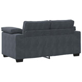 3 Piece Sofa Set with Cushions Dark Grey Velvet - Low Angle