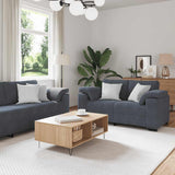 3 Piece Sofa Set with Cushions Dark Grey Velvet