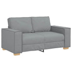 2 Piece Sofa Set with Cushions Light Grey Fabric