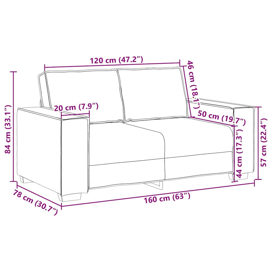 2 Piece Sofa Set with Cushions Light Grey Fabric