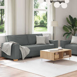 2 Piece Sofa Set with Cushions Dark Grey Fabric - Side View
