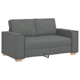 2 Piece Sofa Set with Cushions Dark Grey Fabric - Top-Down View