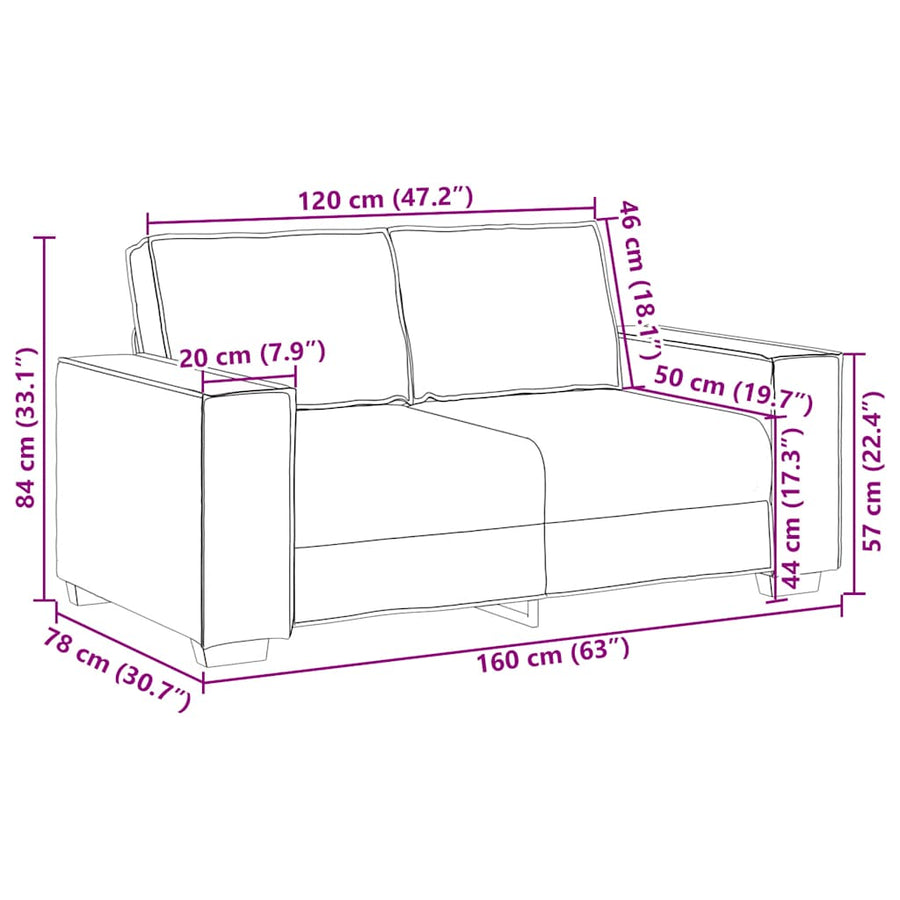 2 Piece Sofa Set with Cushions Dark Grey Fabric