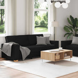 2 Piece Sofa Set with Cushions Black Fabric - Side View