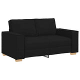 2 Piece Sofa Set with Cushions Black Fabric - Top-Down View