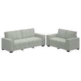 2 Piece Sofa Set with Cushions Light Grey Velvet - Front View