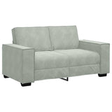 2 Piece Sofa Set with Cushions Light Grey Velvet - Top-Down View