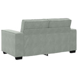2 Piece Sofa Set with Cushions Light Grey Velvet - Rear View
