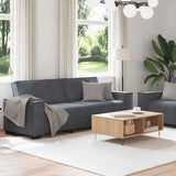 2 Piece Sofa Set with Cushions Dark Grey Velvet - Side View