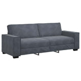 2 Piece Sofa Set with Cushions Dark Grey Velvet - 45-Degree Angle