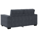 2 Piece Sofa Set with Cushions Dark Grey Velvet - Rear View