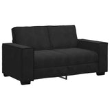 2 Piece Sofa Set with Cushions Black Velvet - Top-Down View