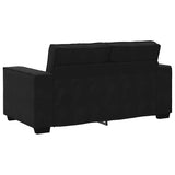 2 Piece Sofa Set with Cushions Black Velvet - Rear View