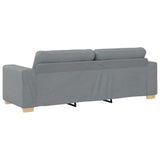 2 Piece Sofa Set with Cushions Light Grey Fabric