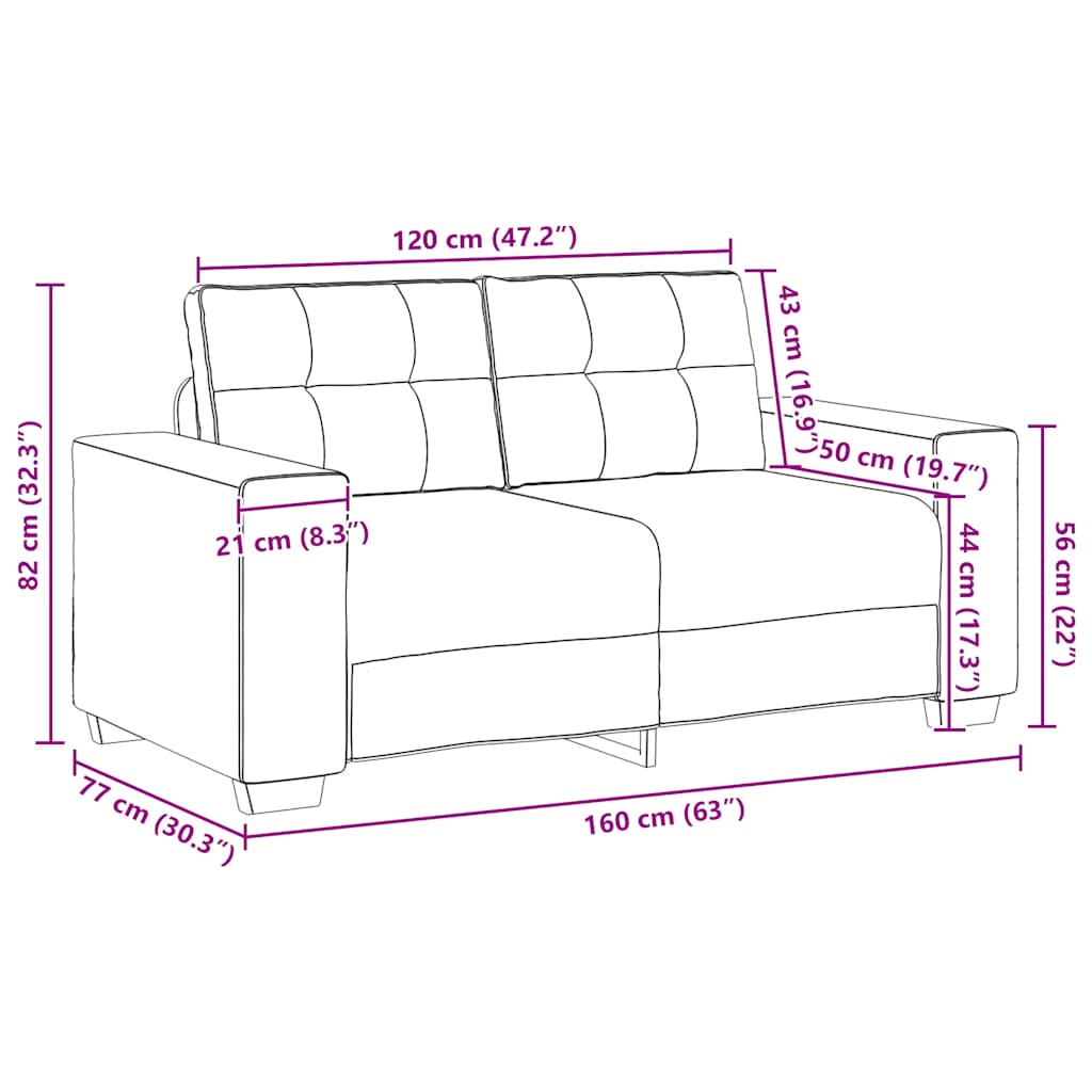2 Piece Sofa Set with Cushions Light Grey Fabric