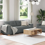 2 Piece Sofa Set with Cushions Dark Grey Fabric - Side View