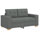 2 Piece Sofa Set with Cushions Dark Grey Fabric - Top-Down View