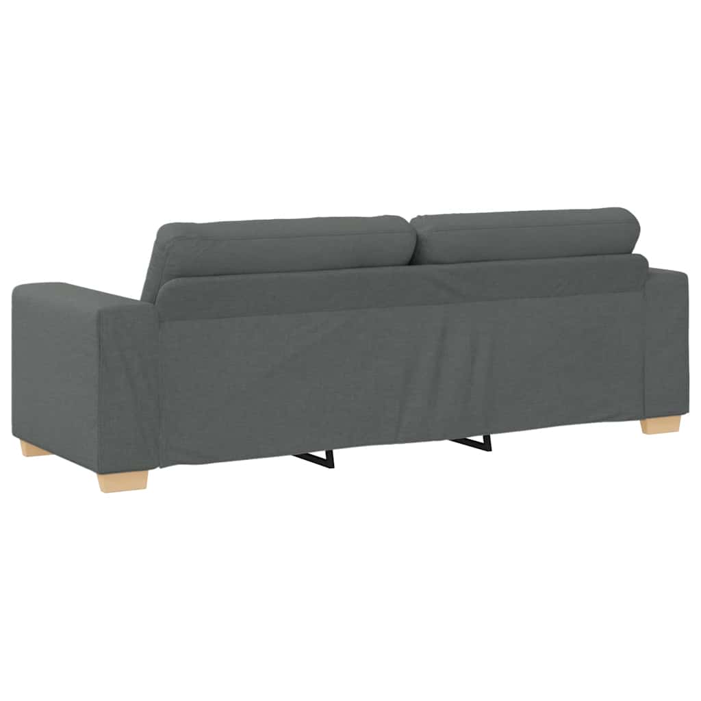 2 Piece Sofa Set with Cushions Dark Grey Fabric