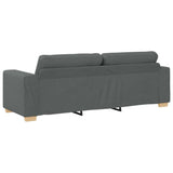 2 Piece Sofa Set with Cushions Dark Grey Fabric - Close-Up Angle