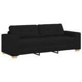 2 Piece Sofa Set with Cushions Black Fabric - 45-Degree Angle