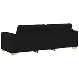 2 Piece Sofa Set with Cushions Black Fabric - Close-Up Angle