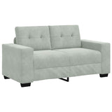 2 Piece Sofa Set with Cushions Light Grey Velvet - Top-Down View