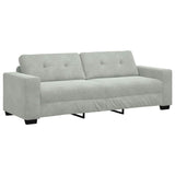 2 Piece Sofa Set with Cushions Light Grey Velvet - 45-Degree Angle
