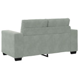 2 Piece Sofa Set with Cushions Light Grey Velvet - Rear View