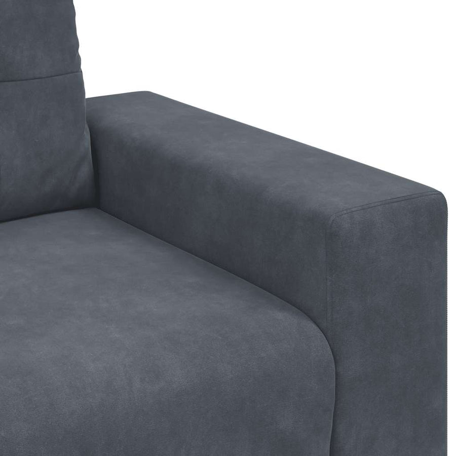2 Piece Sofa Set with Cushions Dark Grey Velvet