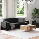 2 Piece Sofa Set with Cushions Black Velvet - Side View