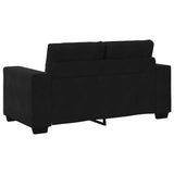 2 Piece Sofa Set with Cushions Black Velvet - Rear View