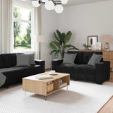 2 Piece Sofa Set with Cushions Black Velvet
