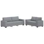 2 Piece Sofa Set with Cushions Light Grey Fabric