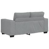 2 Piece Sofa Set with Cushions Light Grey Fabric - Rear View