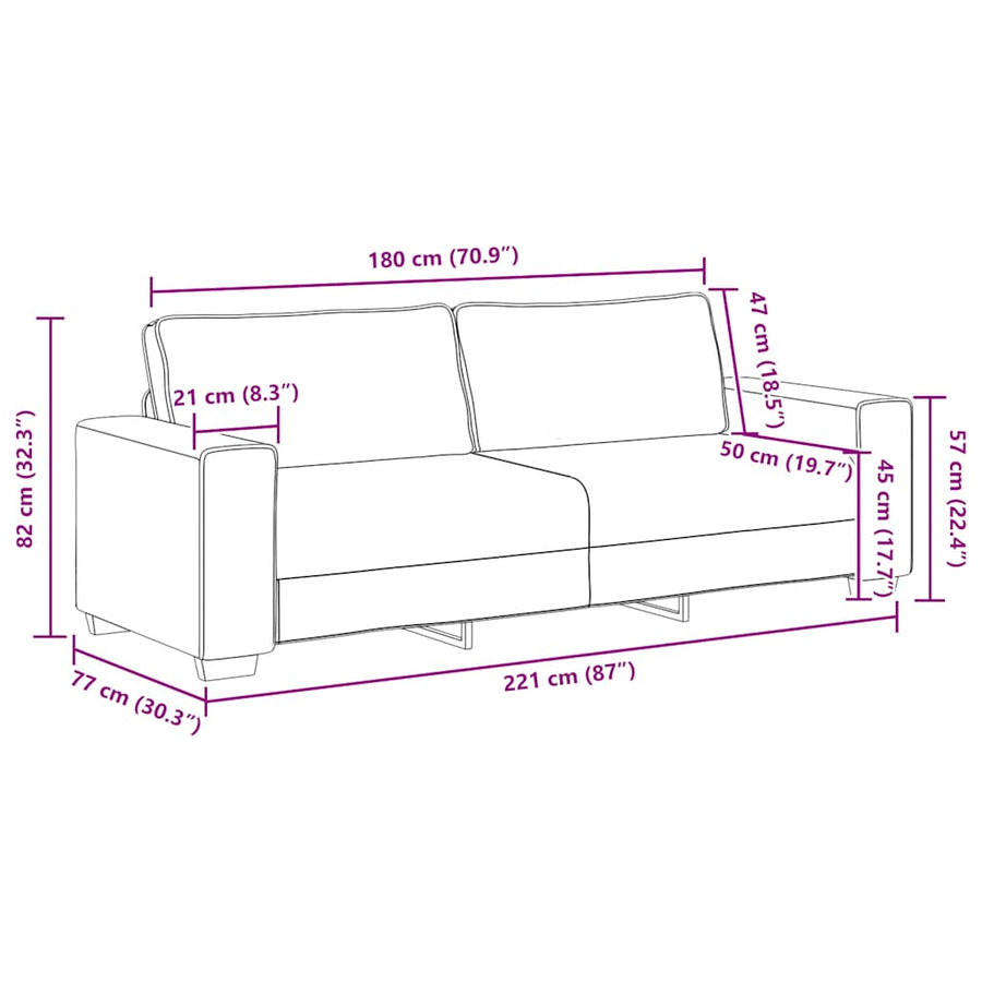 2 Piece Sofa Set with Cushions Light Grey Fabric
