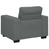 2 Piece Sofa Set with Cushions Dark Grey Fabric - Rear View