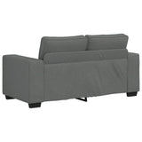 2 Piece Sofa Set with Cushions Dark Grey Fabric