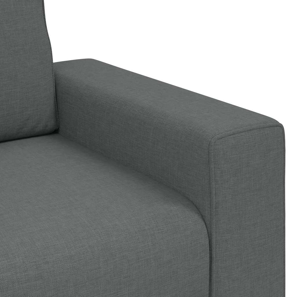 2 Piece Sofa Set with Cushions Dark Grey Fabric