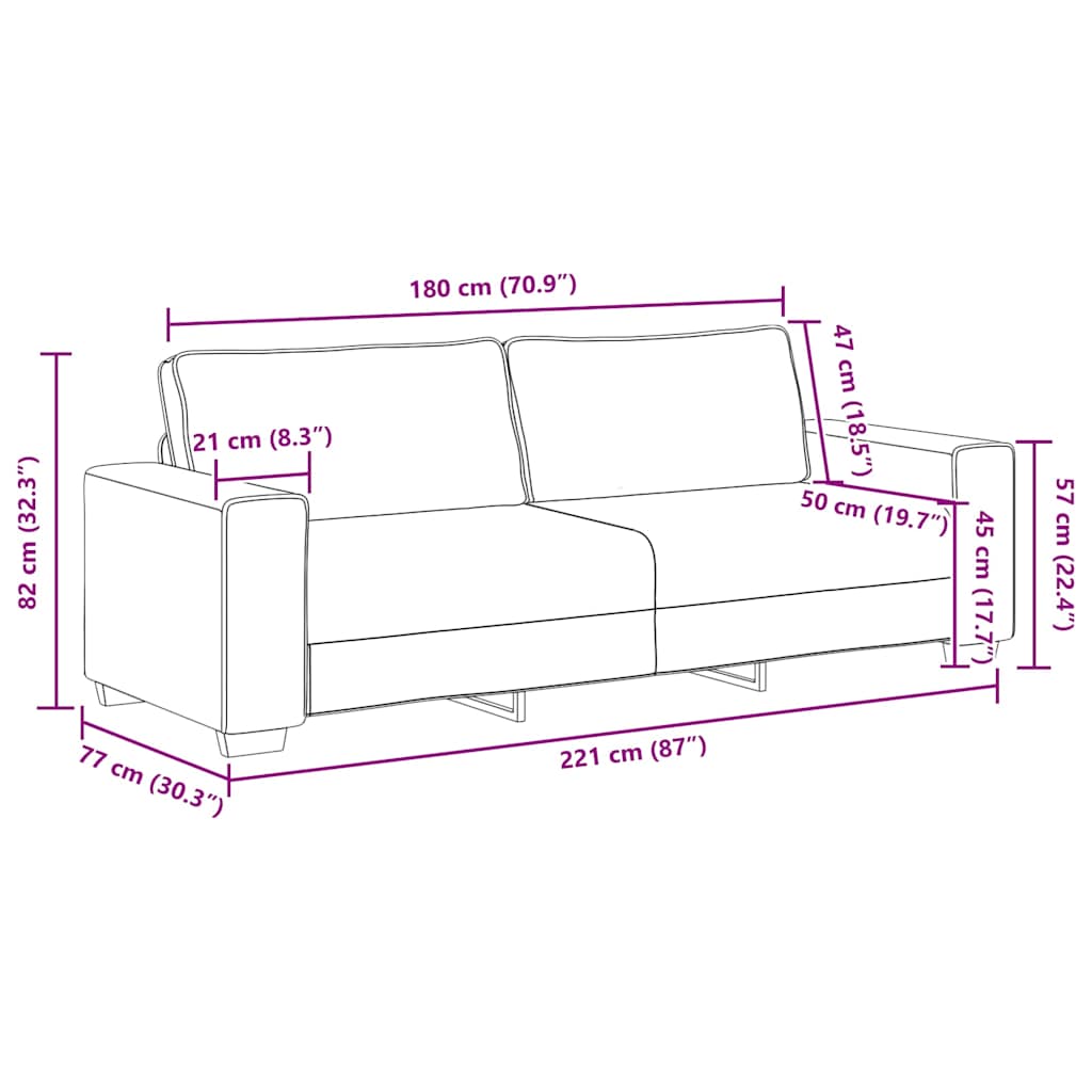 2 Piece Sofa Set with Cushions Dark Grey Fabric