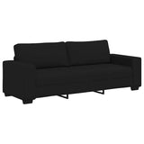 2 Piece Sofa Set with Cushions Black Fabric
