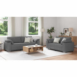 Sofa 2 pcs Dark Grey 219 x 80 x 82 cm Fabric - Low Angle