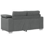 Sofa 2 pcs Dark Grey Fabric