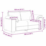 Sofa Set 2 pcs Dark grey 219 x 77 x 82 cm Fabric - Extra Image