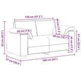 Sofa 2 pcs Dark Grey 219 x 80 x 82 cm Fabric