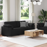 Sofa Set 2 pcs Black 219 x 77 x 82 cm Fabric - Side View